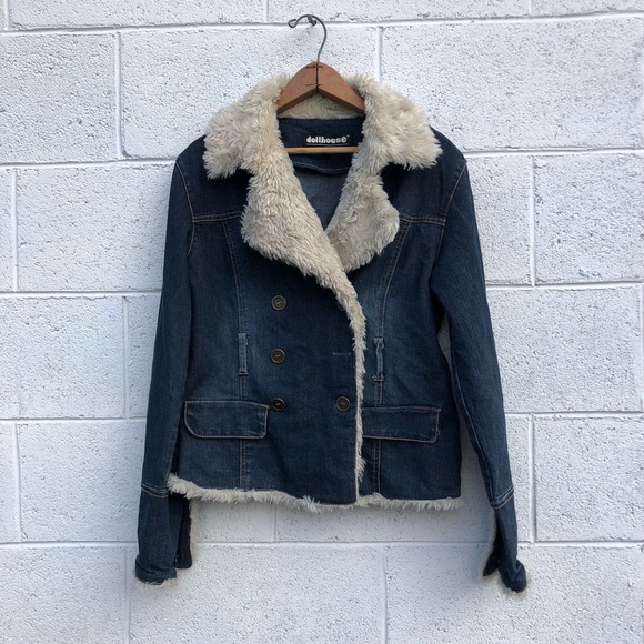 Dollhouse Jackets & Blazers - Dollhouse Denim Jacket with Faux Fur Collar